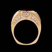 14K Yellow Gold Estate Pink Tormaline and Diamond Ring