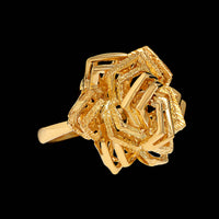 18K Yellow Gold Estate Abstract Flower Ring