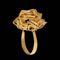 18K Yellow Gold Estate Abstract Flower Ring