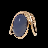 Vintage Tone Vigeland 14K Yellow Gold Estate Chalcedony Ring