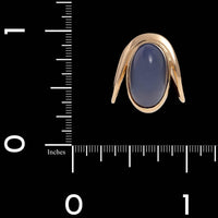 Vintage Tone Vigeland 14K Yellow Gold Estate Chalcedony Ring