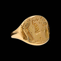 Lalaounis 18K Yellow Gold Estate Minoan Signet Ring