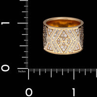 Harwell Godfrey 18K Yellow Gold Estate Diamond Stardust Cigar Band Ring