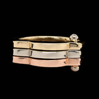 14K Tricolor Gold Estate Stack Ring