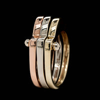 14K Tricolor Gold Estate Stack Ring
