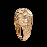 14K Yellow Gold Estate Ribbed Dome Ring