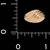 14K Yellow Gold Estate Ribbed Dome Ring