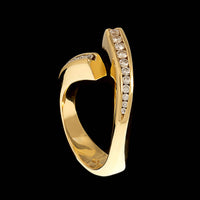 18K Yellow Gold Estate Diamond Bypass Ring