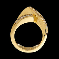 18K Yellow Gold Estate Diamond Bypass Ring