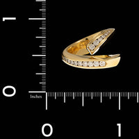 18K Yellow Gold Estate Diamond Bypass Ring