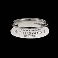 Tiffany & Co. Sterling Silver Estate Diamond Return to Tiffany Narrow Ring