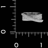 14K White Gold Estate Diamond Crossover Ring