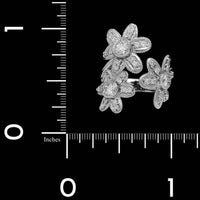 14K White Gold Estate Diamond Flower Ring