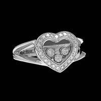 Chopard 18K White Gold Estate Happy Diamonds Heart Ring