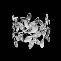 Tiffany & Co. Paloma Picasso 18K White Gold Estate Olive Leaf Diamond Ring