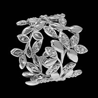 Tiffany & Co. Paloma Picasso 18K White Gold Estate Olive Leaf Diamond Ring