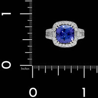14K White Gold Estate Tanzanite and Diamond Ring
