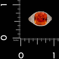 18K Rose Gold Estate Mandarine Garnet and Diamond Ring
