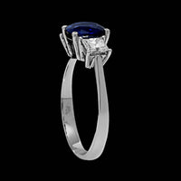 18K White Gold Estate Sapphire and Diamond Ring