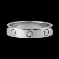 Cartier 18K White Gold Estate Love Diamond Ring