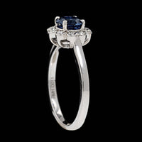 14K White Gold Estate Sapphire and Diamond Ring