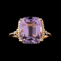 Tiffany & Co. 18K Rose Gold Estate Amethyst and Diamond Sparklers Ring
