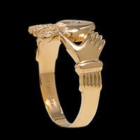 14K Yellow Gold Estate Diamond Claddagh Ring