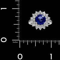 18K White Gold Estate Tanzanite and Diamond Ring