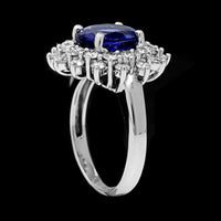 18K White Gold Estate Tanzanite and Diamond Ring