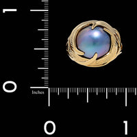 14K Yellow Gold Estate Cultured Mabe Pearl Ring