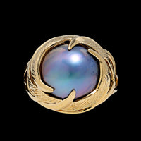 14K Yellow Gold Estate Cultured Mabe Pearl Ring