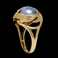 14K Yellow Gold Estate Cultured Mabe Pearl Ring