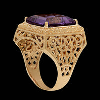 14K Yellow Gold Estate Amethyst Ring