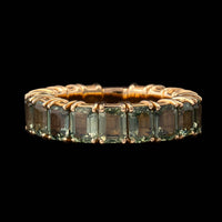 Zydo 18K Yellow Gold Estate Green Sapphire Stretch Ring