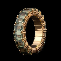 Zydo 18K Yellow Gold Estate Green Sapphire Stretch Ring