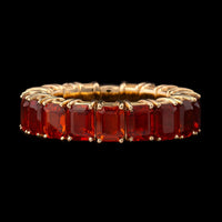 Zydo 18K Yellow Gold Estate Orange Sapphire Stretch Ring