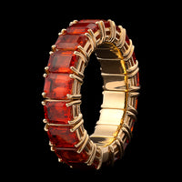 Zydo 18K Yellow Gold Estate Orange Sapphire Stretch Ring