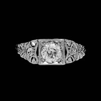Antique 18K Yellow Gold and Platinum Estate Diamond Ring