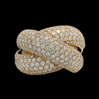 18K Yellow Gold Estate Diamond Crossover Ring