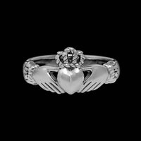 14K White Gold Claddagh Ring