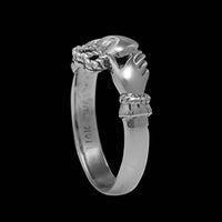 14K White Gold Claddagh Ring