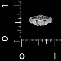 14K White Gold Claddagh Ring