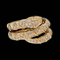 14K Yellow Gold Estate Diamond Snake Ring