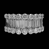 14K White Gold Estate Diamond Three Row Ring