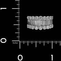 14K White Gold Estate Diamond Three Row Ring