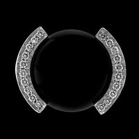 18K White Gold Estate Smoky Quartz and Diamond Ring