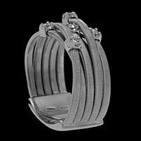 Marco Bicego 18K White Gold Estate Diamond Five Row Goa Ring