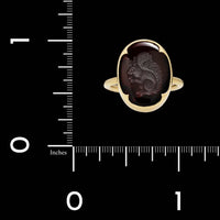 Gabriella Kiss 18K Yellow Gold Estate Garnet Intaglio Squirrel Ring