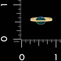 Januka 18K Yellow Gold Estate Black Opal Ring