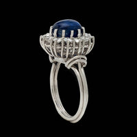18K White Gold Estate Sapphire and Diamond Ring